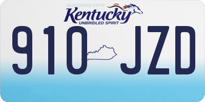 KY license plate 910JZD