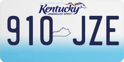 KY license plate 910JZE