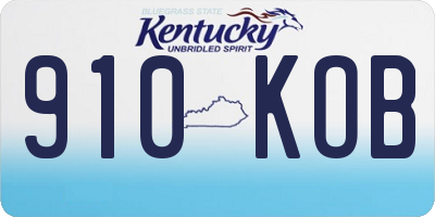 KY license plate 910KOB