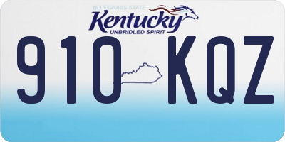 KY license plate 910KQZ