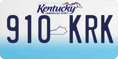 KY license plate 910KRK