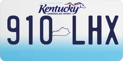 KY license plate 910LHX