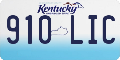 KY license plate 910LIC