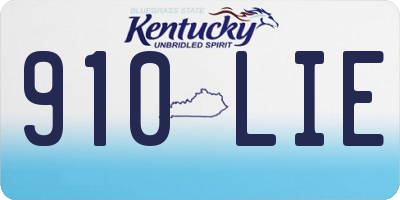 KY license plate 910LIE