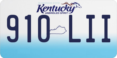 KY license plate 910LII