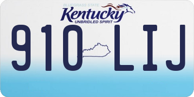 KY license plate 910LIJ