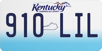 KY license plate 910LIL