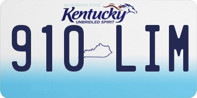 KY license plate 910LIM