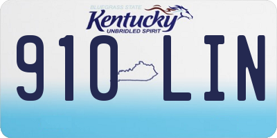 KY license plate 910LIN
