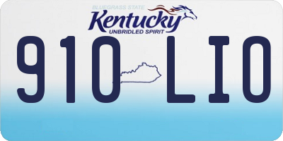 KY license plate 910LIO
