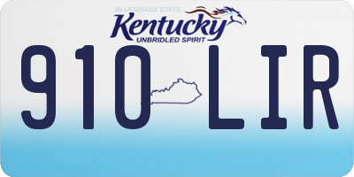 KY license plate 910LIR