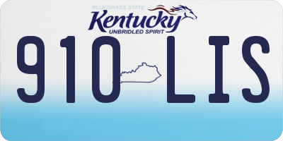 KY license plate 910LIS
