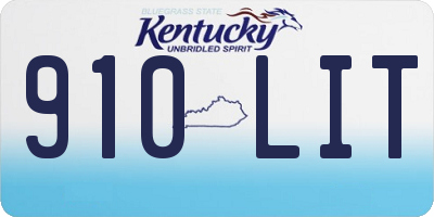KY license plate 910LIT