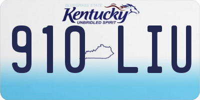 KY license plate 910LIU