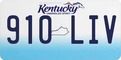 KY license plate 910LIV