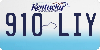 KY license plate 910LIY