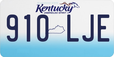 KY license plate 910LJE