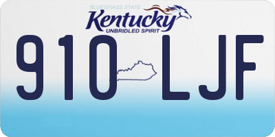 KY license plate 910LJF