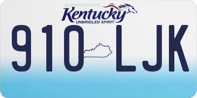 KY license plate 910LJK