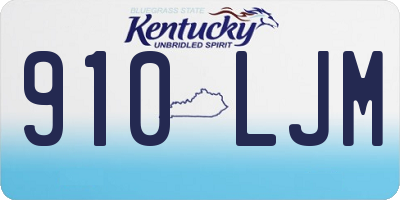 KY license plate 910LJM
