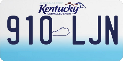 KY license plate 910LJN
