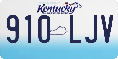 KY license plate 910LJV
