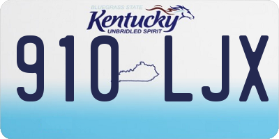 KY license plate 910LJX