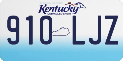 KY license plate 910LJZ