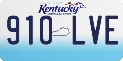 KY license plate 910LVE