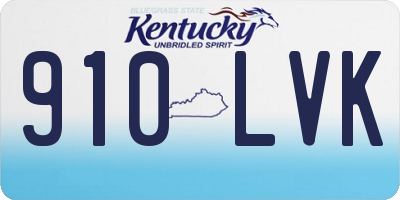 KY license plate 910LVK