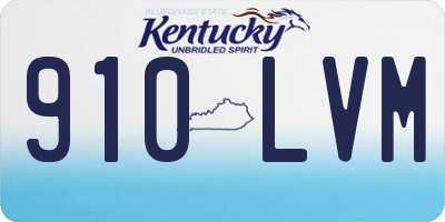 KY license plate 910LVM