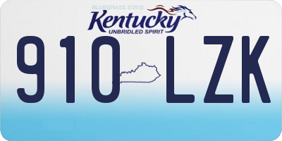 KY license plate 910LZK