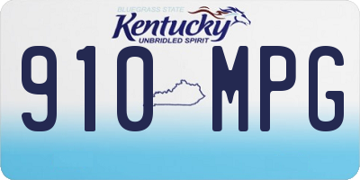 KY license plate 910MPG