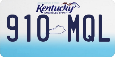 KY license plate 910MQL