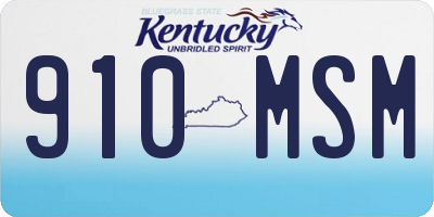 KY license plate 910MSM