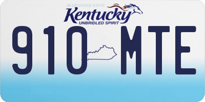 KY license plate 910MTE