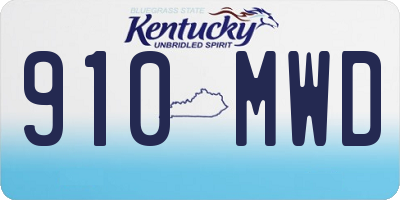 KY license plate 910MWD