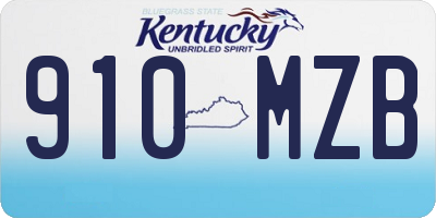 KY license plate 910MZB