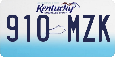 KY license plate 910MZK