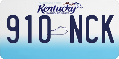 KY license plate 910NCK