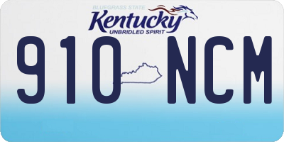 KY license plate 910NCM
