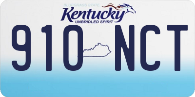 KY license plate 910NCT