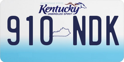 KY license plate 910NDK