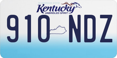 KY license plate 910NDZ