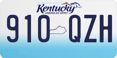 KY license plate 910QZH