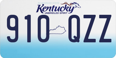 KY license plate 910QZZ