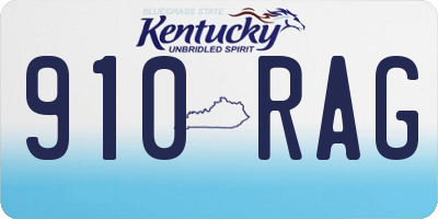KY license plate 910RAG