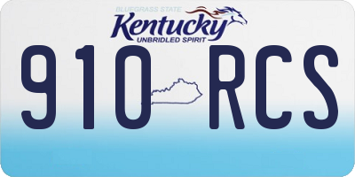 KY license plate 910RCS