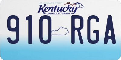 KY license plate 910RGA