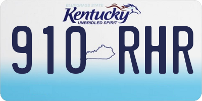KY license plate 910RHR